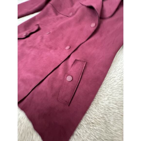 Haute Monde Suede Button Deep Dusty Rose Coat Jacket Women’s Size Medium NEW - Picture 4 of 11